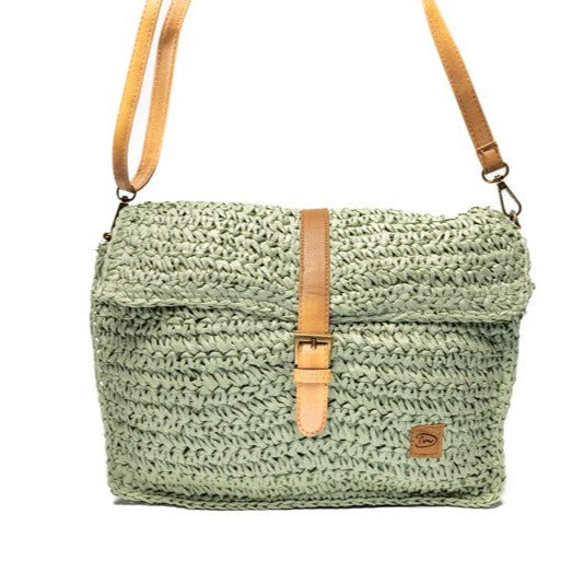 Groen gevlochten crossbody dames schoudertas - HAIRPIN.NU