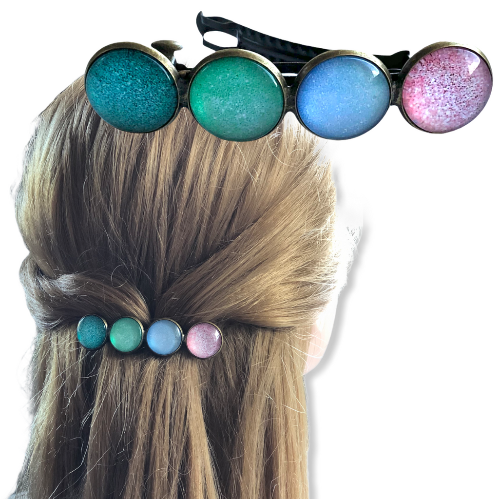 Pastel Color Hairclip XL glas cabochon haarspeld 025 - HAIRPIN.NU