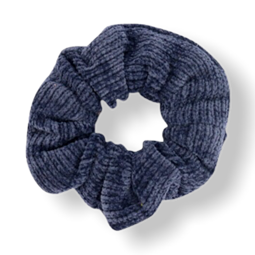 Scrunchie haarelastiek velvet blue - HAIRPIN.NU