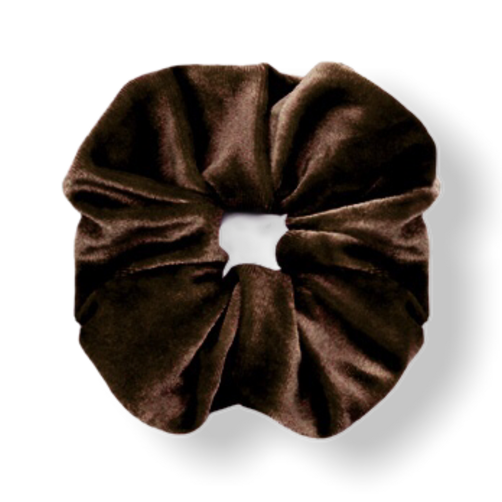 Scrunchie haarelastiek velvet brown - HAIRPIN.NU