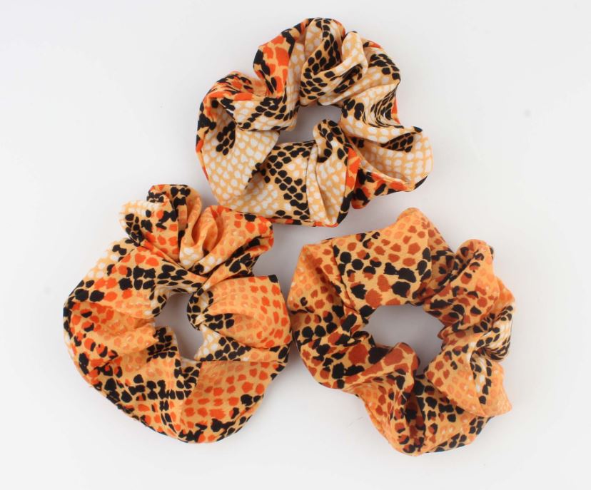 Oranje print haarband / bandana met elastiek - HAIRPIN.NU