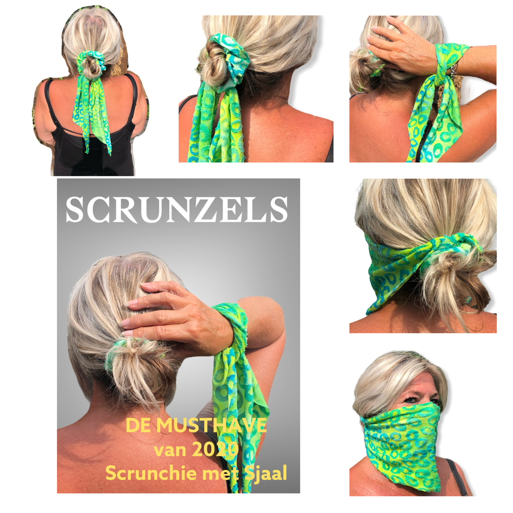 Scrunchie / Scrunzel met lint grijs - HAIRPIN.NU