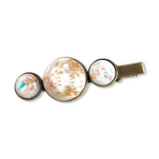 Hairclip cabochon gold color flakes - HAIRPIN.NU