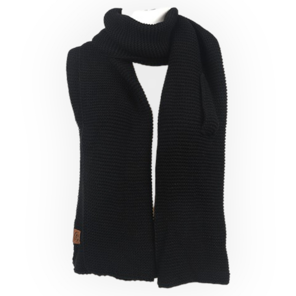 Zwart Aspen sjaal grof gebreid met lus - HAIRPIN.NU