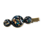 Hairclip cabochon gold color flakes - HAIRPIN.NU