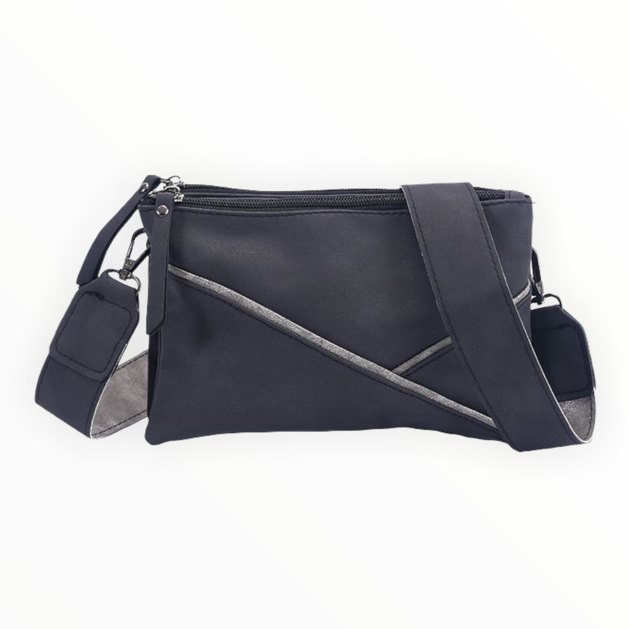 Zwart schouder / crossbody tasje Evian - HAIRPIN.NU