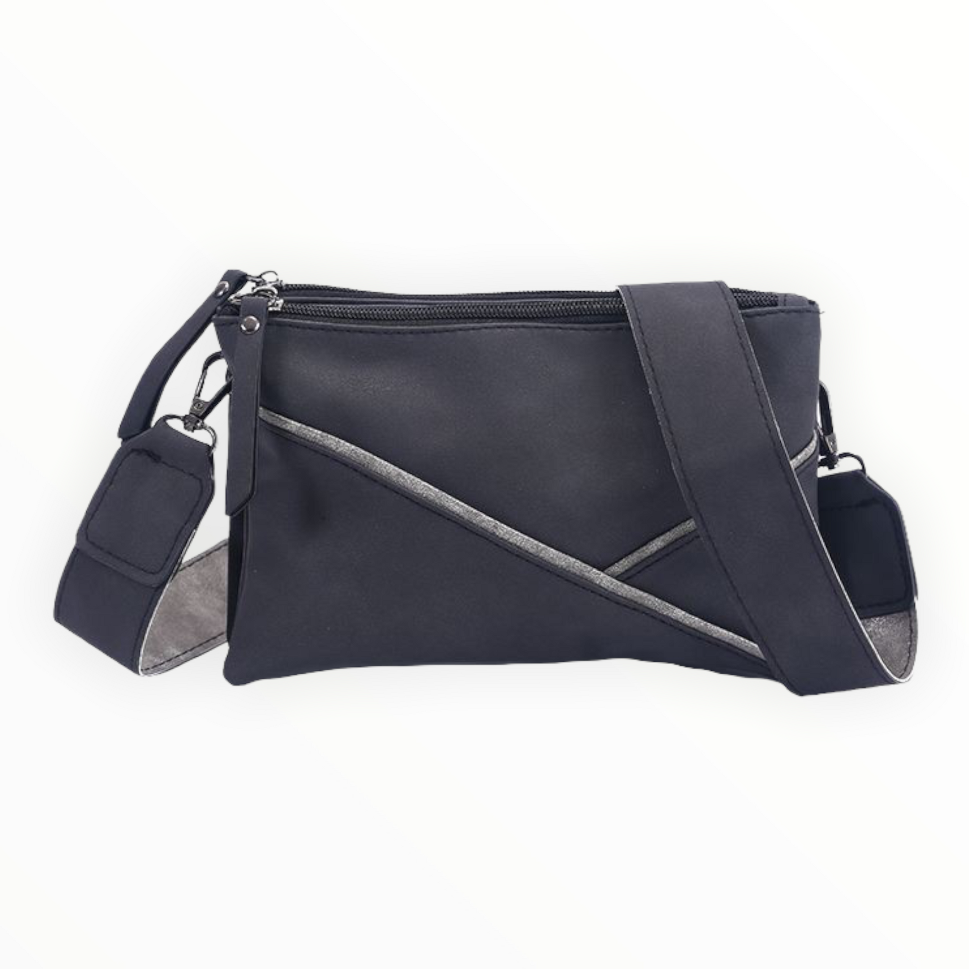 Zwart schouder / crossbody tasje Evian - HAIRPIN.NU